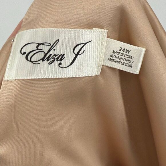 Eliza J‎ Bateau Neck Lace Fit & Flare Knee Length Dress Pink Plus Women 24W - Picture 9 of 11